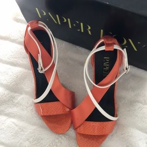 Orange and white heels